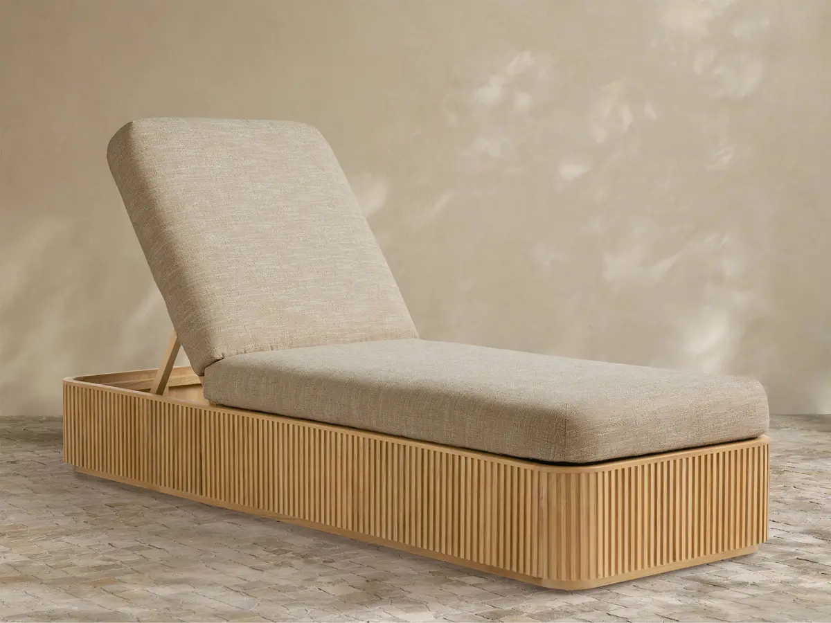 Beaumont Outdoor Teak Chaise 1
