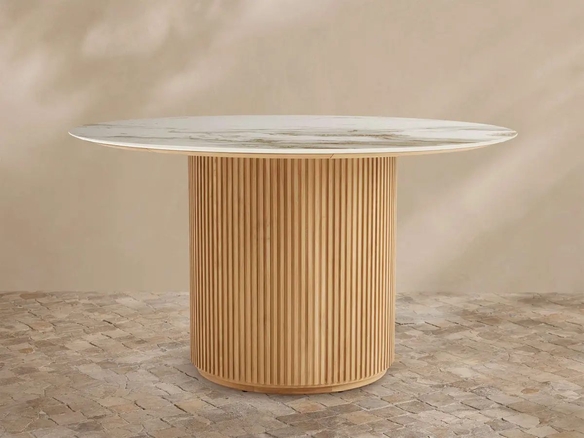 Beaumont Outdoor Teak Round Dining Table 1