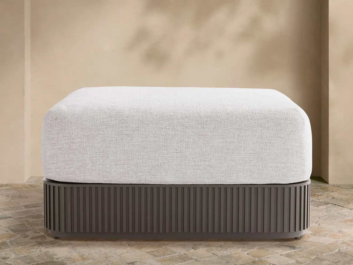 Beaumont Outdoor Aluminum Ottoman 1