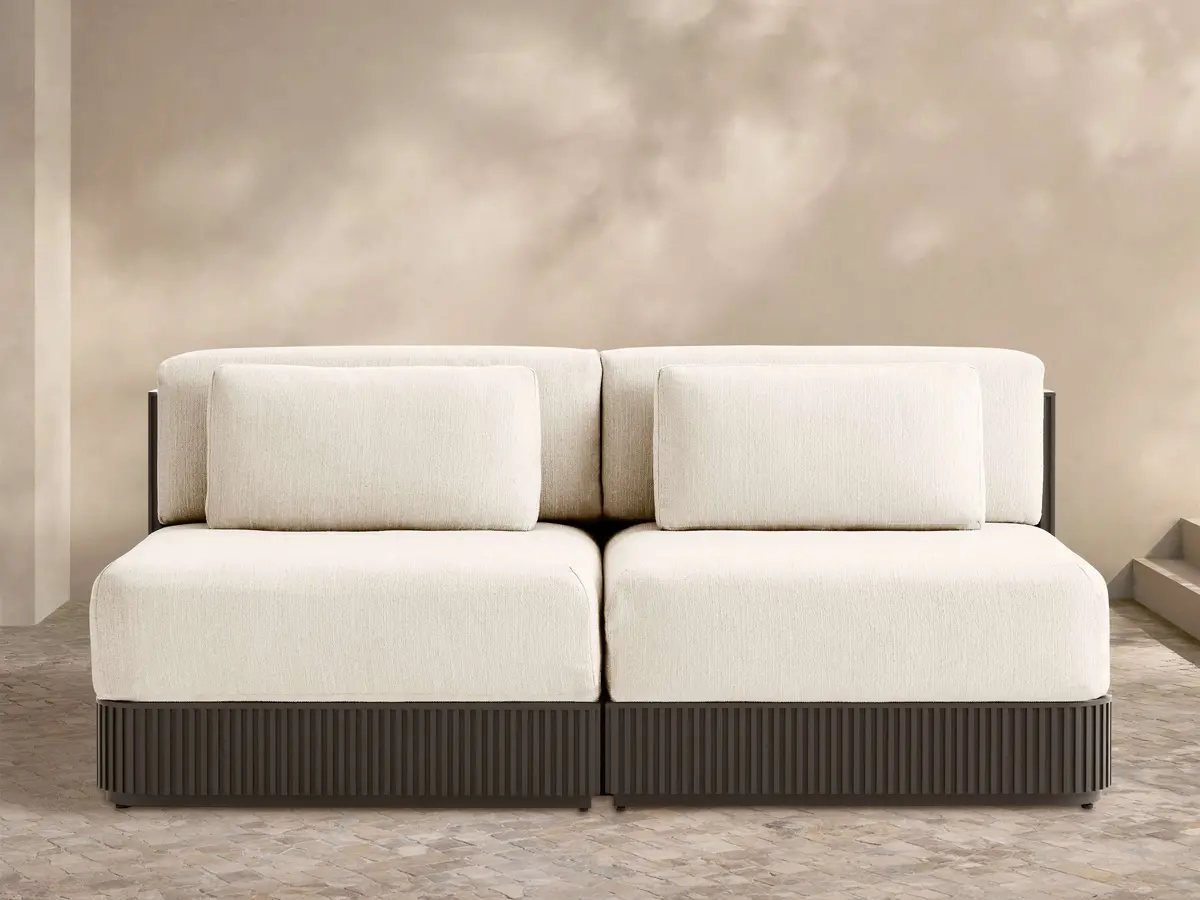 Beaumont Outdoor Aluminum Two-Piece Modular Sofa 1