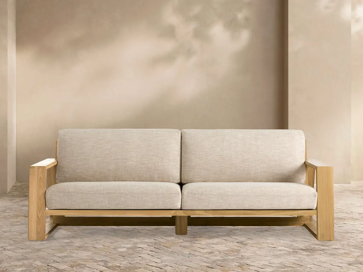 Canyon Outdoor Teak Sofa In Priano Malt 1