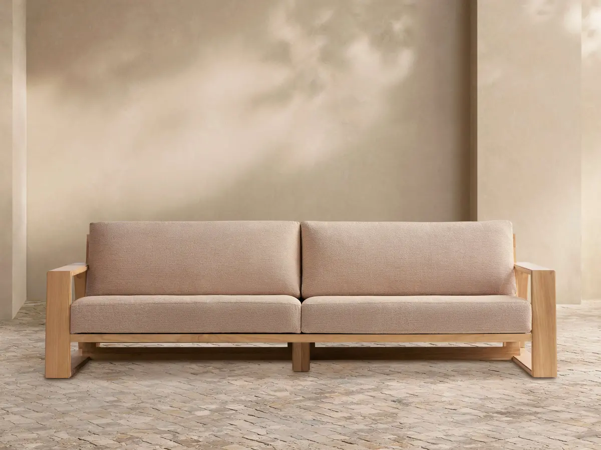 Canyon Outdoor Teak Sofa In Dani Rosewood 1