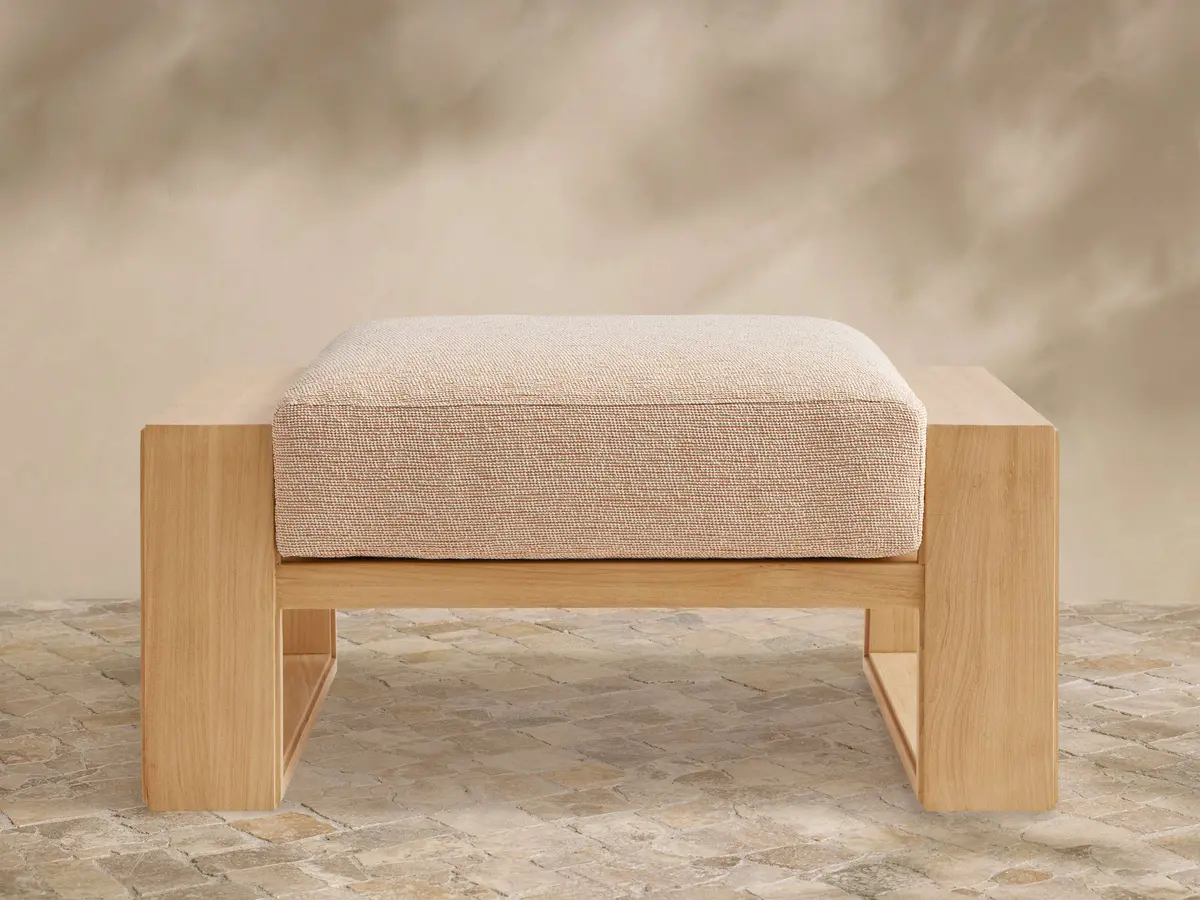 Canyon Outdoor Teak Ottoman 1