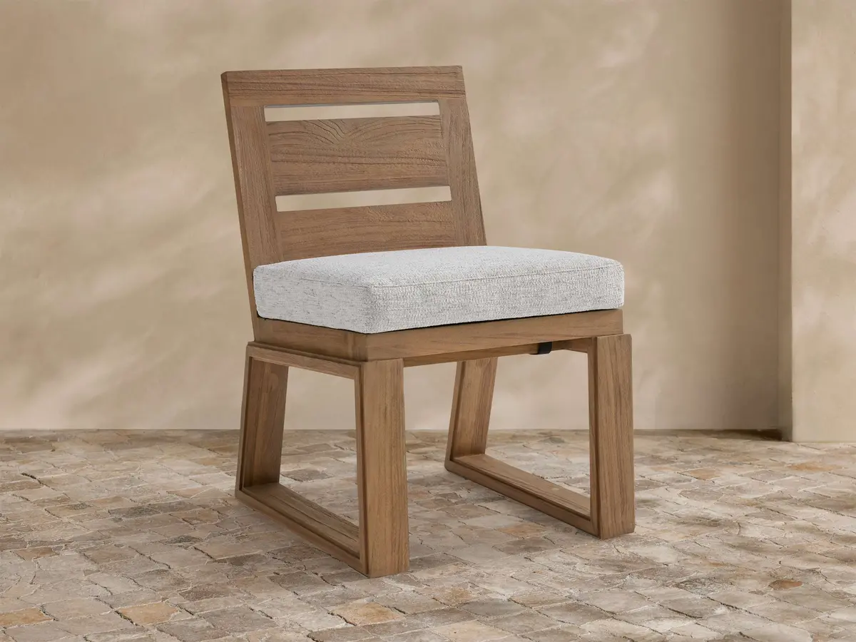 Canyon Outdoor Teak Dining Side Chair 1