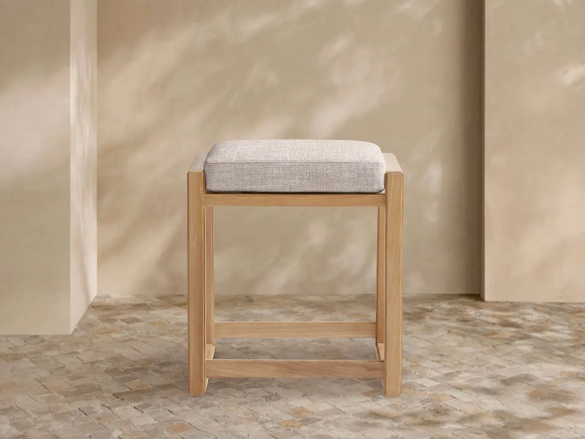 Canyon Outdoor Teak Backless Counter Stool 1