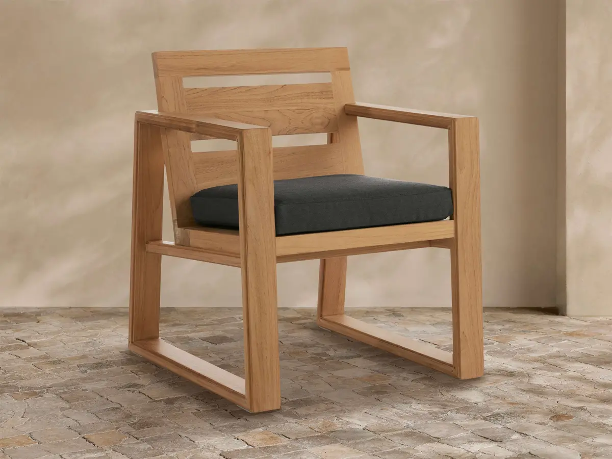 Canyon Outdoor Teak Dining Arm Chair 1