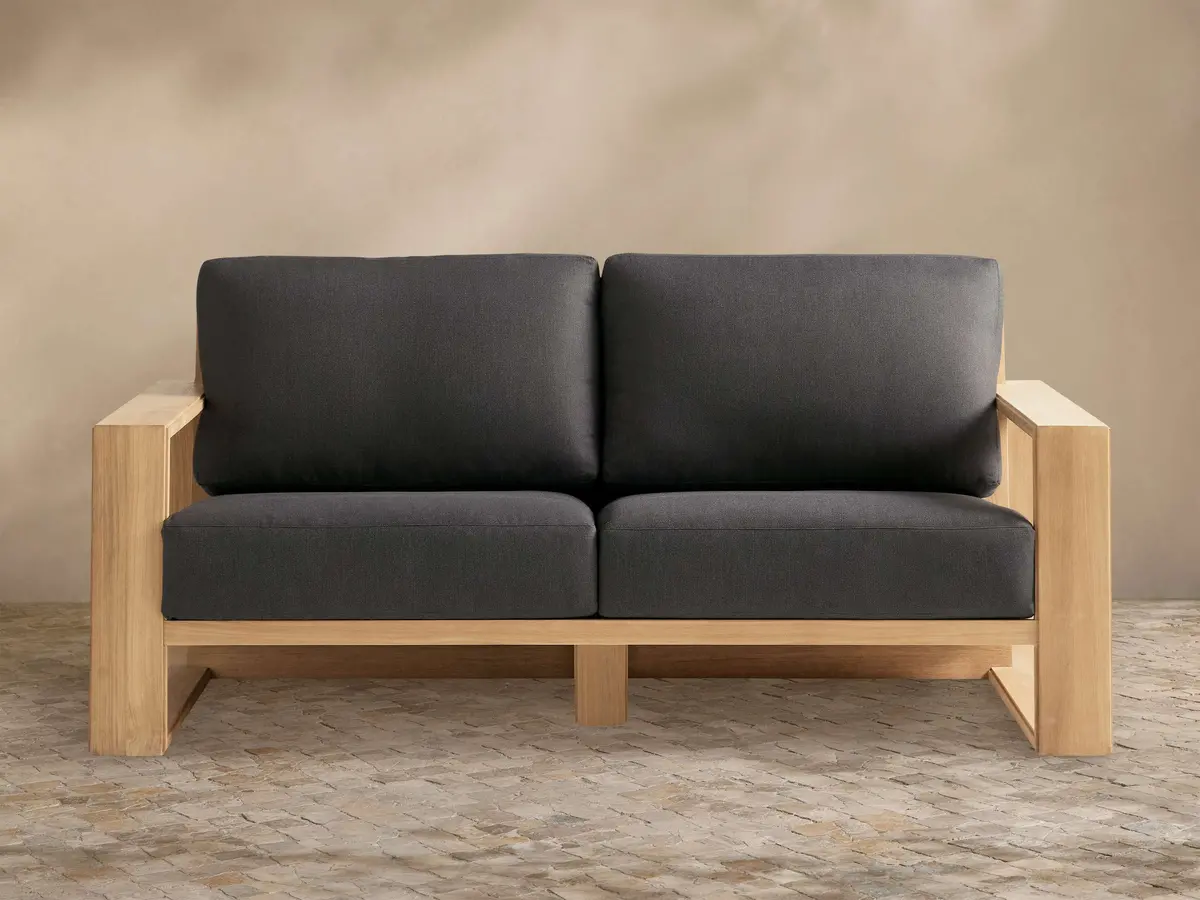 Canyon Outdoor Teak Sofa In Rosemount Graphite 1