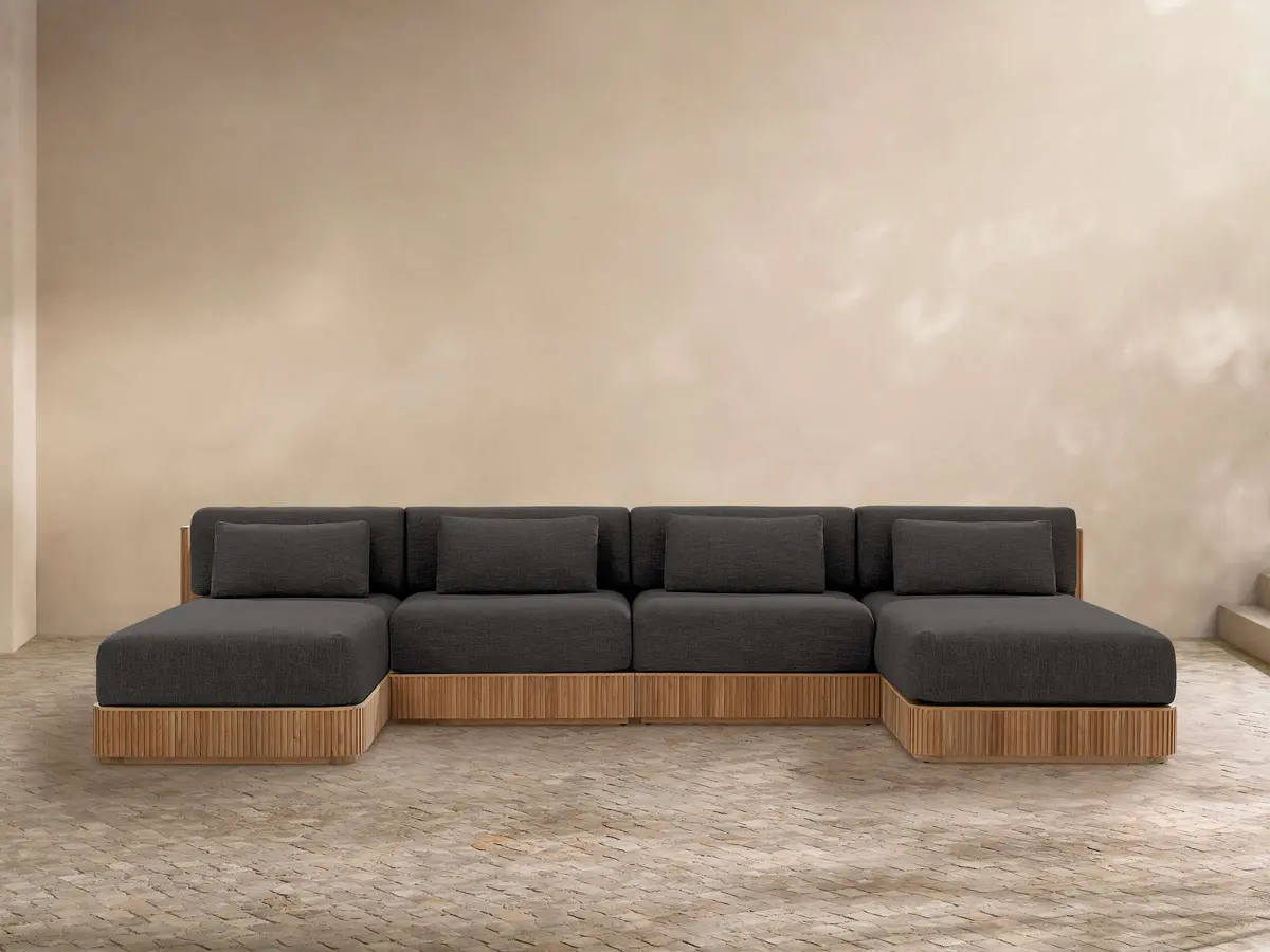 Beaumont Outdoor Four-Piece Double Chaise Sectional 1