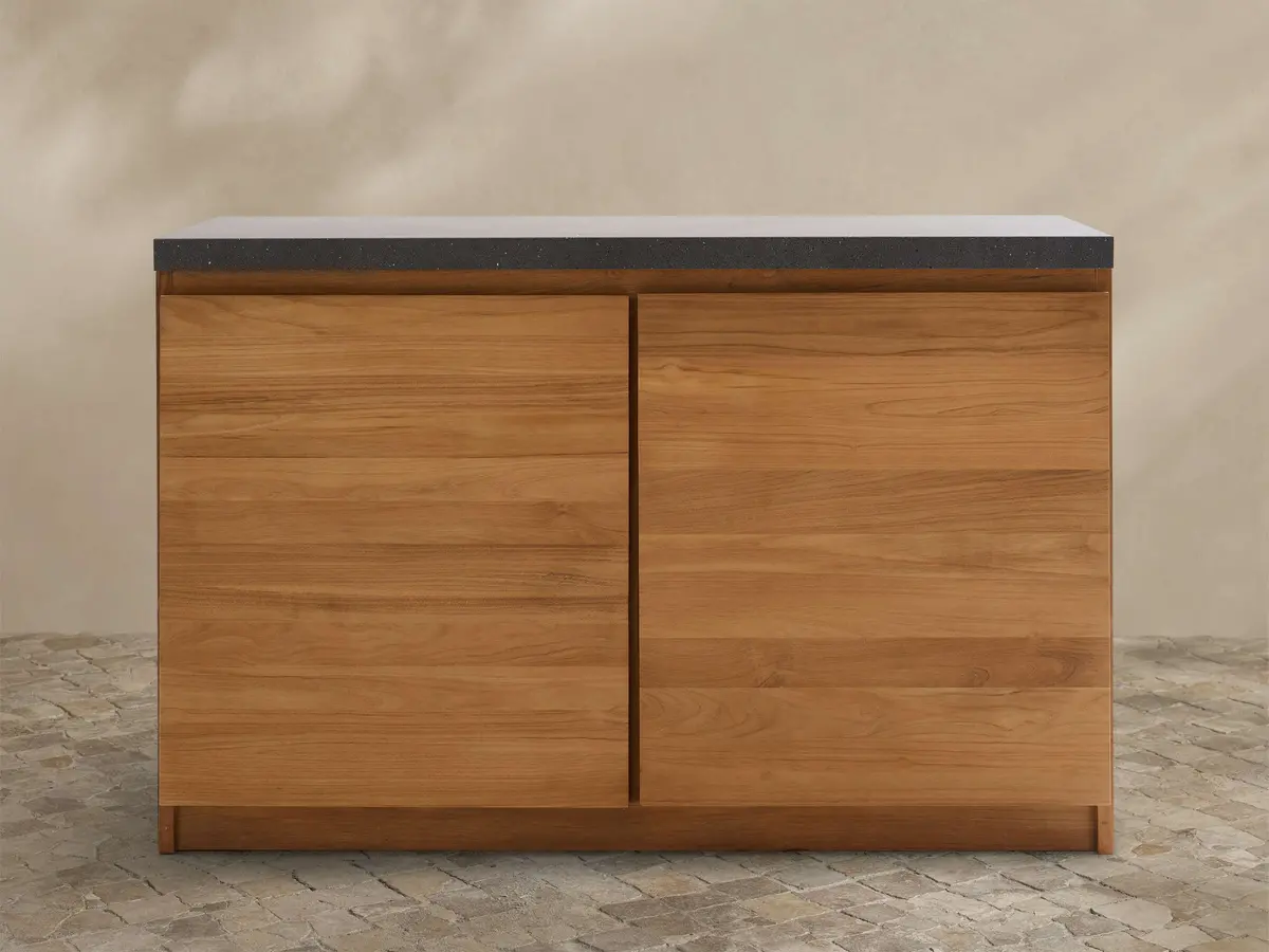 Outdoor Teak Modular Kitchen Two Piece Cabinet Set 1