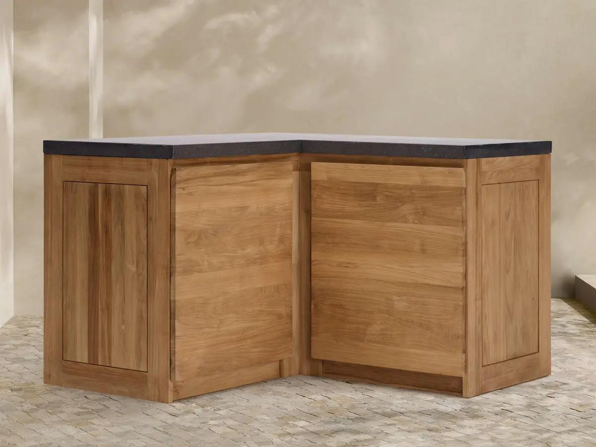 Outdoor Teak Modular Kitchen Corner Cabinet 1