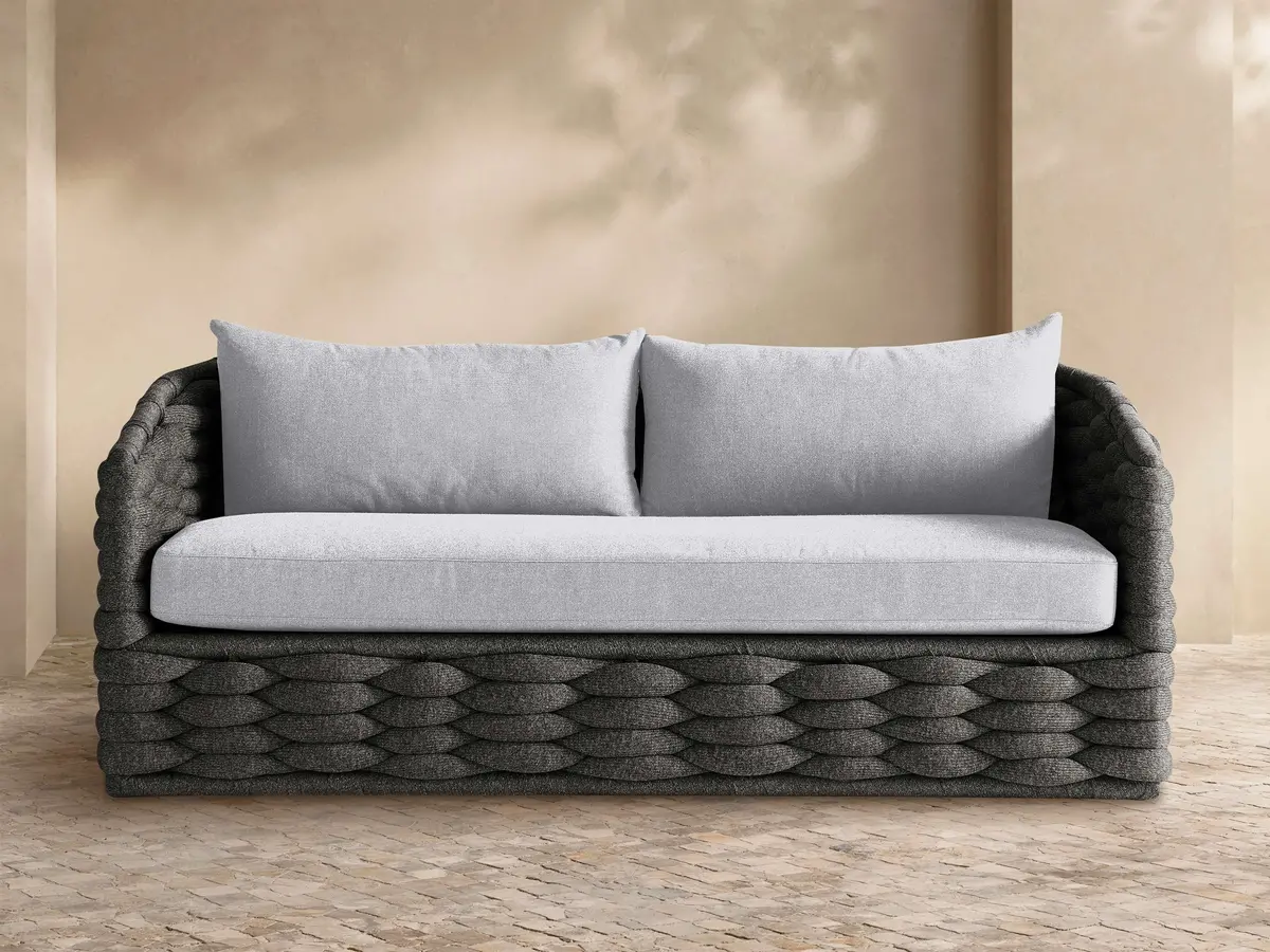 Melbourne Outdoor Sofa In Margate Charcoal 1