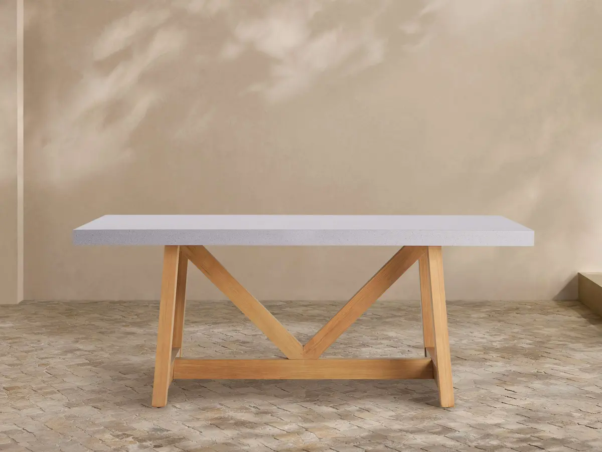 Outdoor Dining Table With French Beam Base 1
