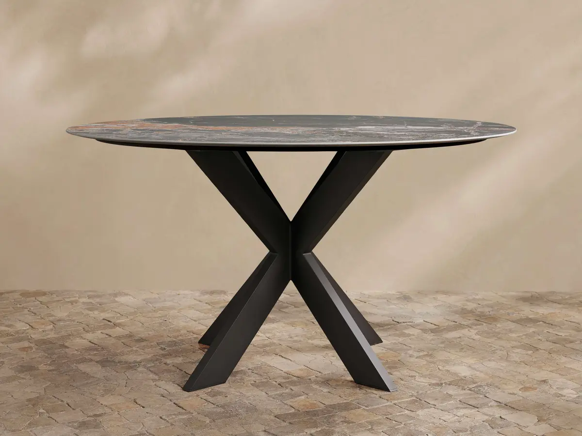 Outdoor Round Dining Table With Apex Base 1