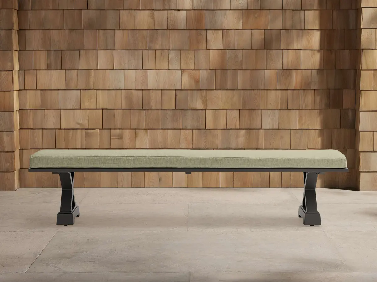 Montego Outdoor Aluminum Dining Bench In Eden Sage 1
