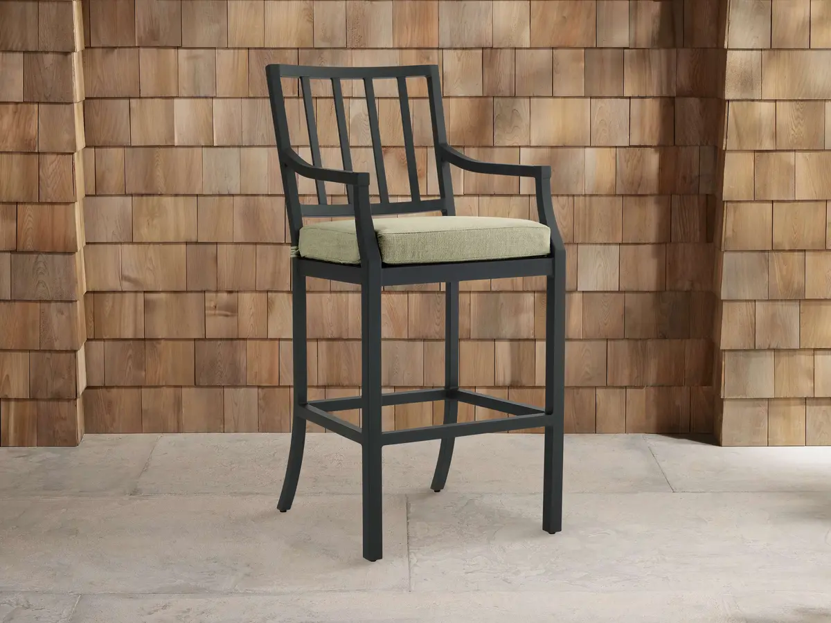 Montego Outdoor Aluminum Barstool In Eden Sage 1