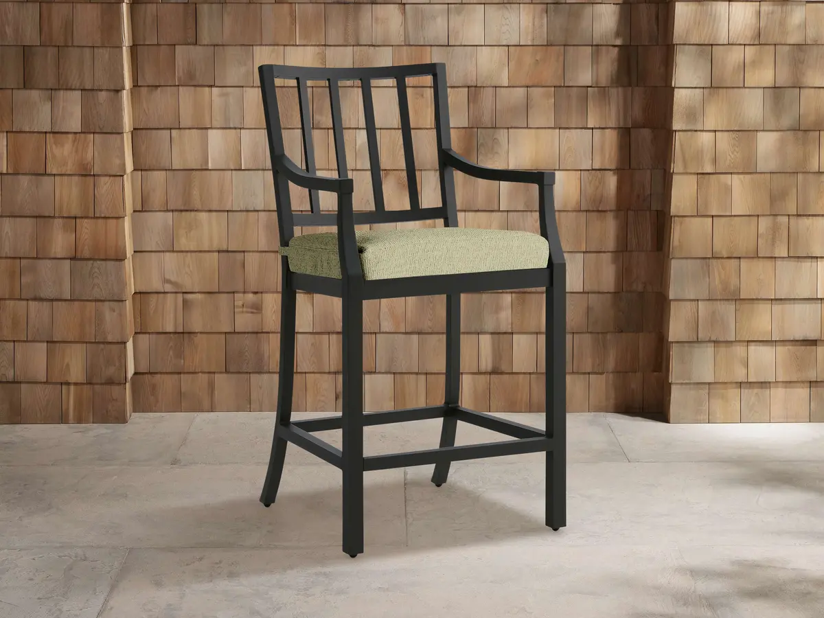 Montego Outdoor Aluminum Counter Stool In Eden Sage 1