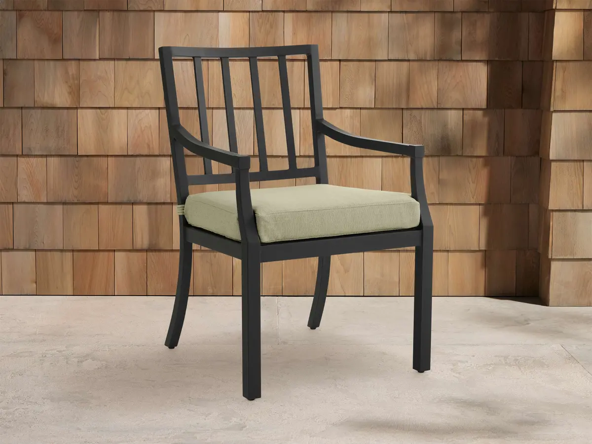 Montego Outdoor Aluminum Dining Arm Chair In Eden Sage 1