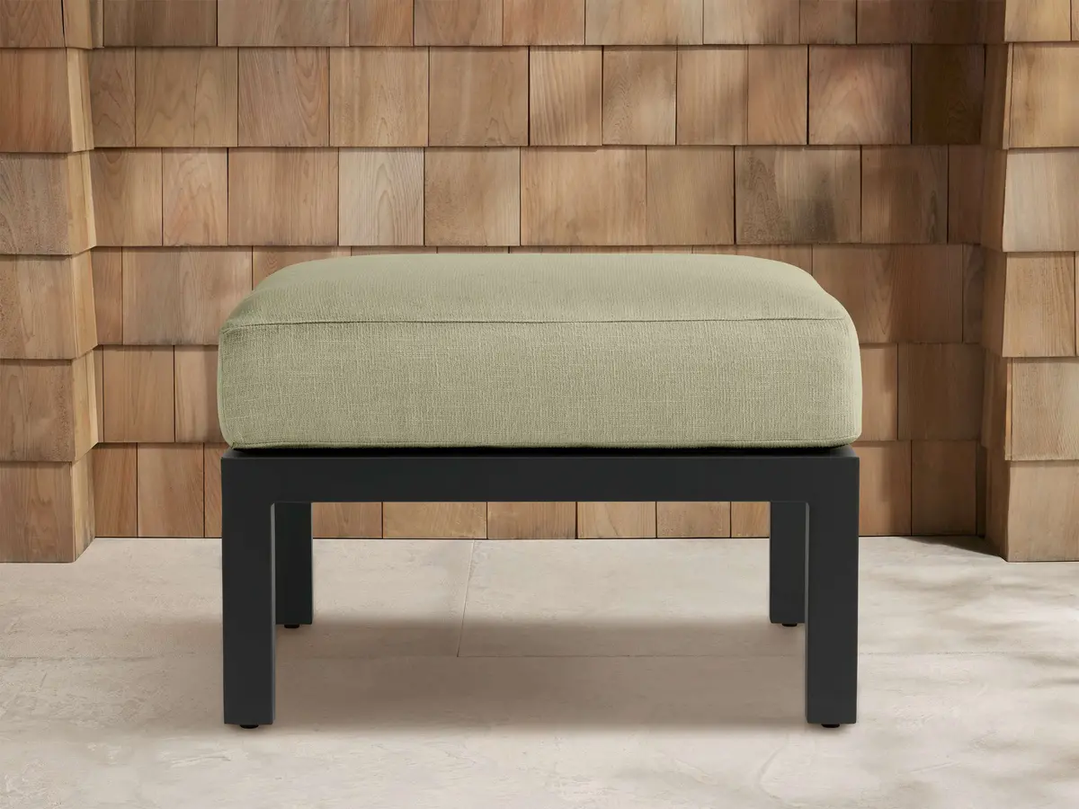 Montego Outdoor Aluminum Ottoman In Eden Sage 1