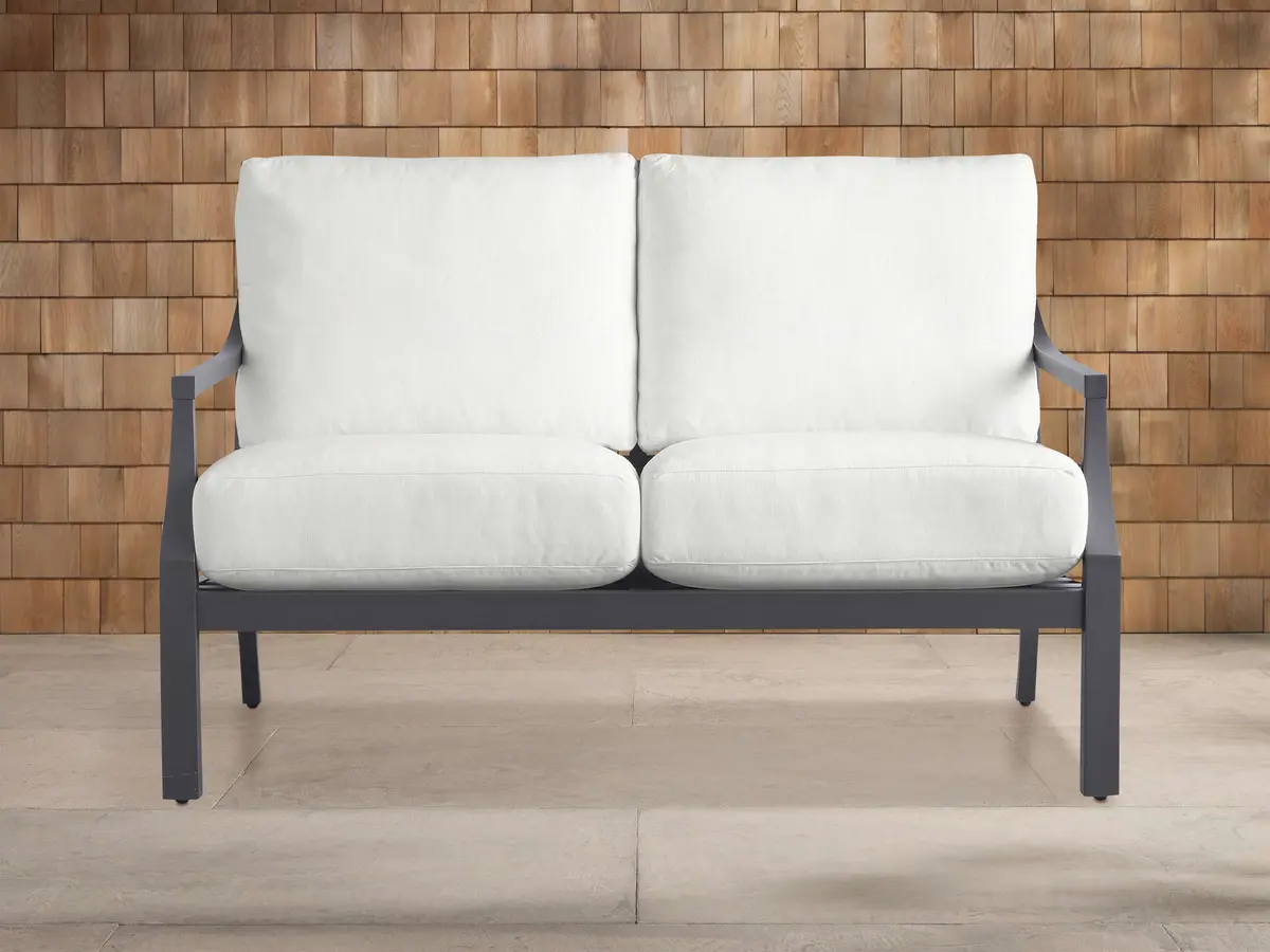 Montego 54" Outdoor Aluminum Sofa In Eden Snow 1