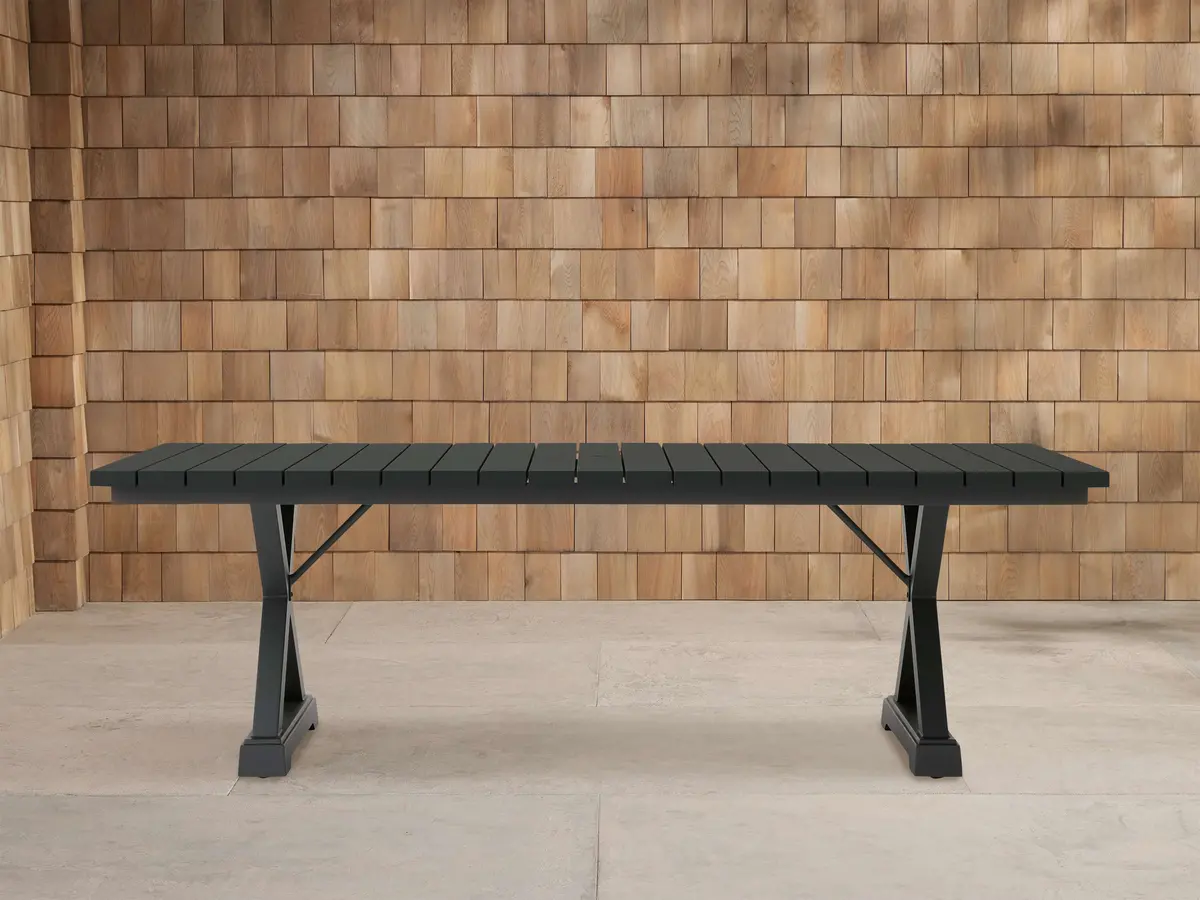 Montego Outdoor Aluminum Dining Table In Slate 1