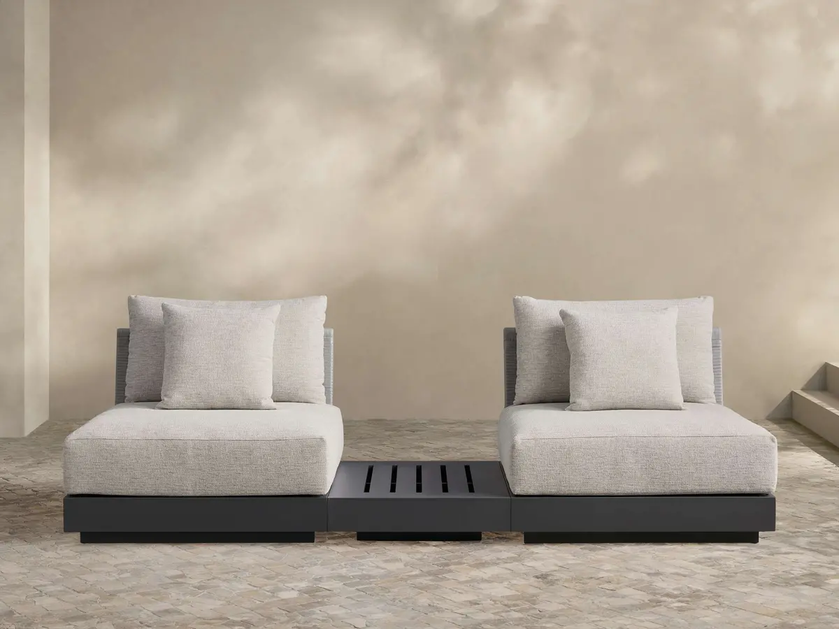 Naxos Outdoor Three-Piece Sectional With End Table 1