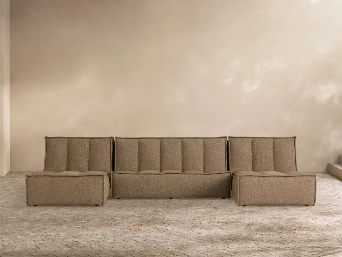 Porto Outdoor Three-Piece Double Chaise Sectional 1