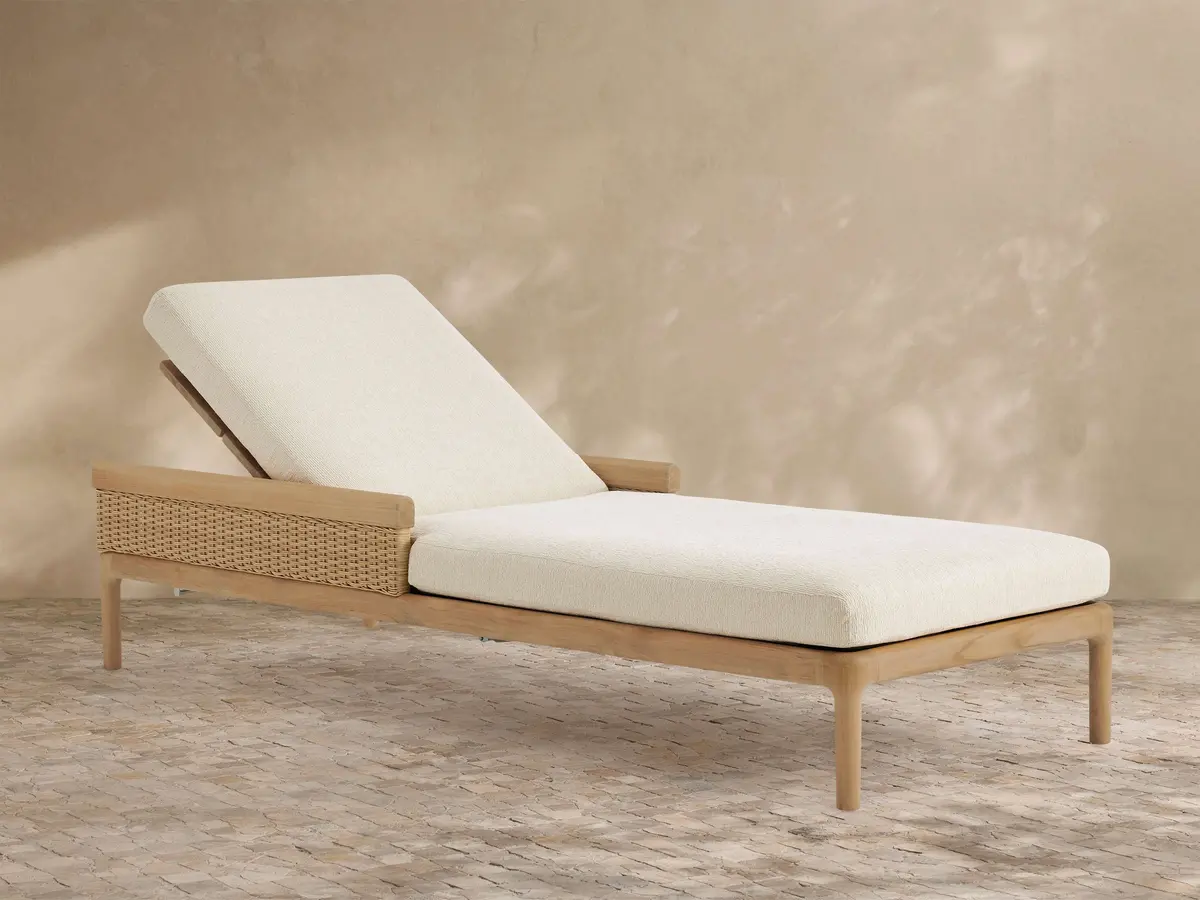 Puglia Outdoor Teak Chaise 1