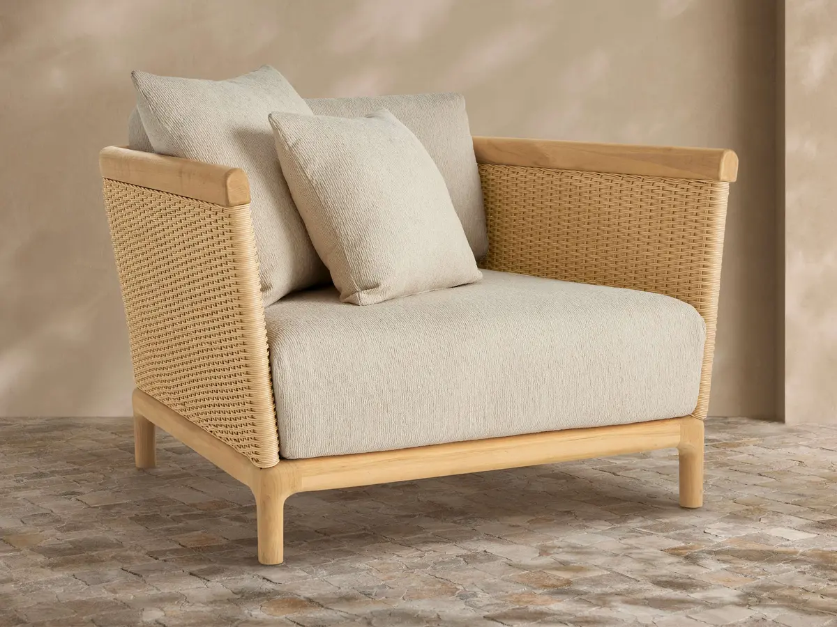 Puglia Outdoor Teak Lounge Chair 1