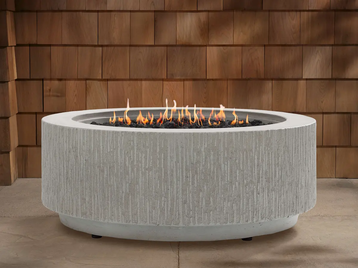 Wilmar Round Natural Gas Fire Pit In Fog Chiseled 1