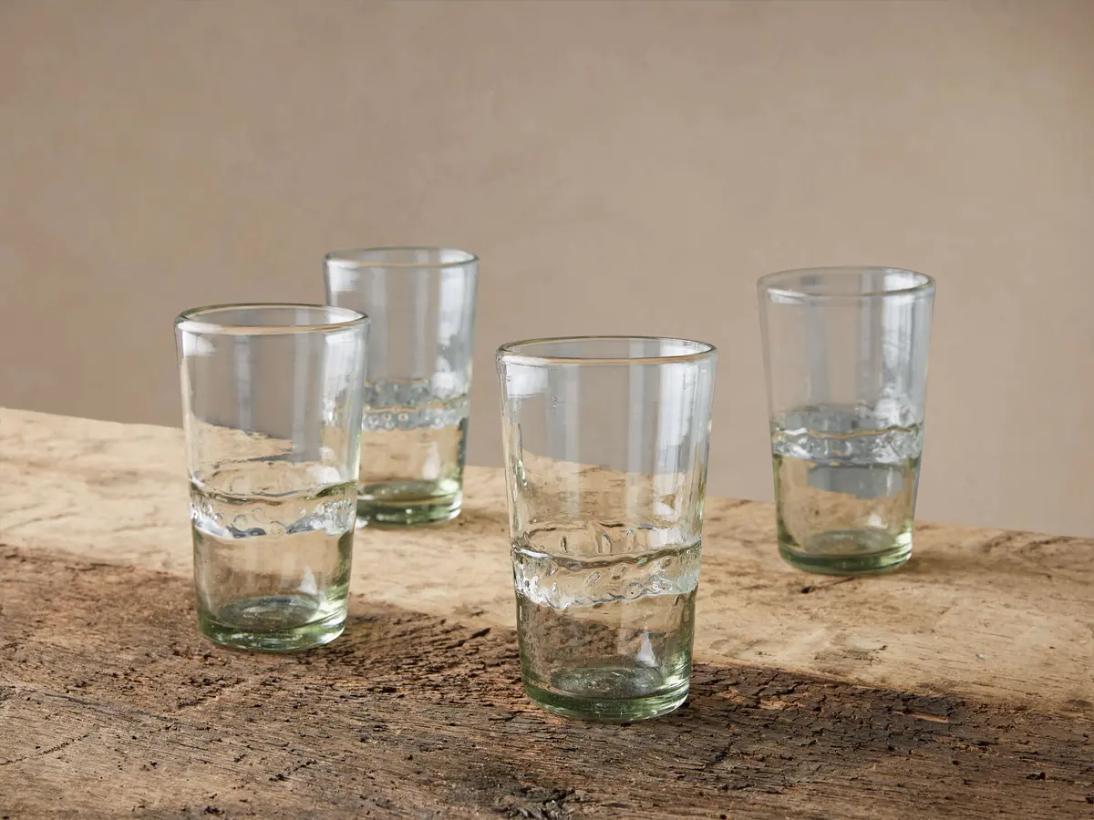 Ribbon Clear Highball Glasses (Set Of 4) 1