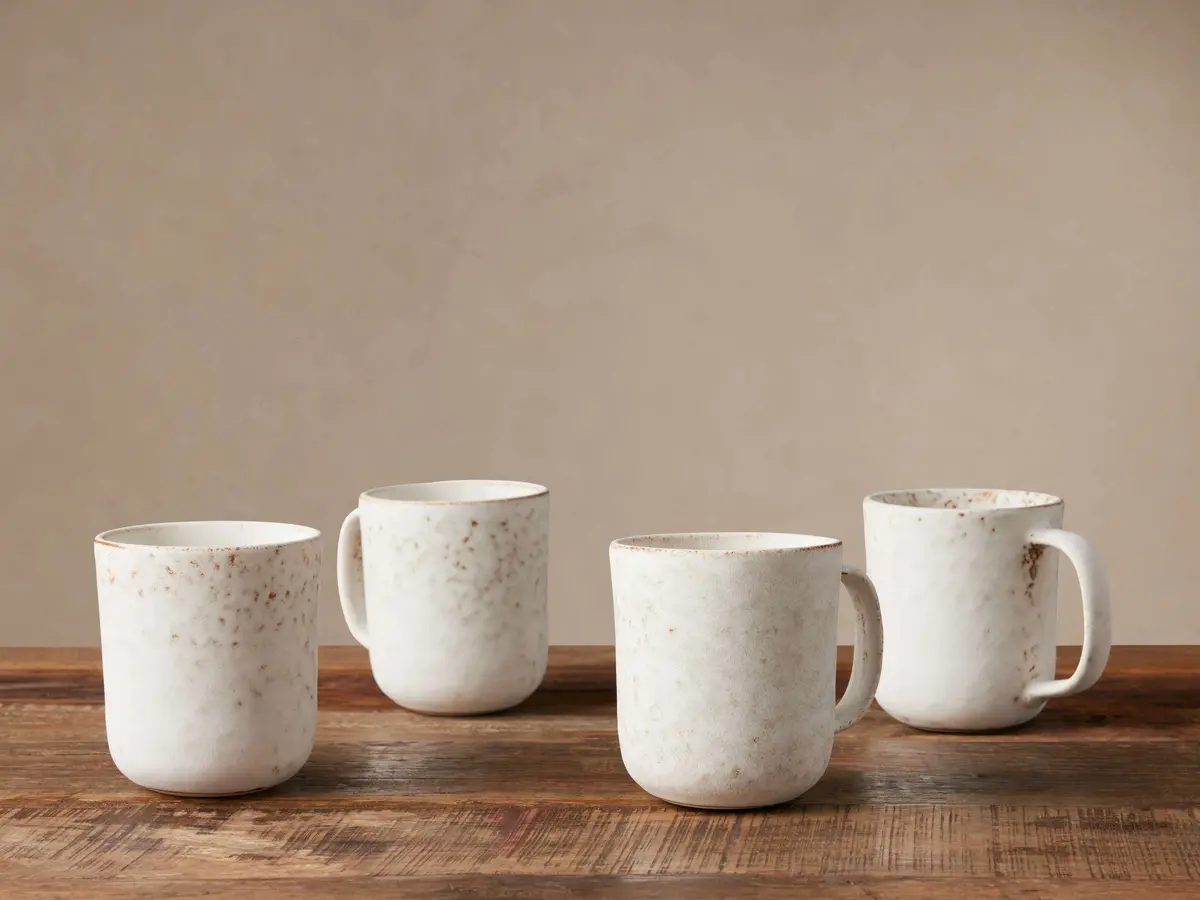 Ronan Mugs In White (Set Of 4) 1