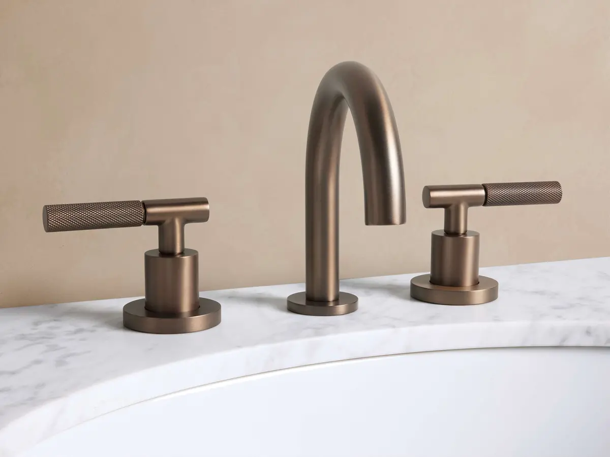 Crewe Knurled Faucet In Bronze 1