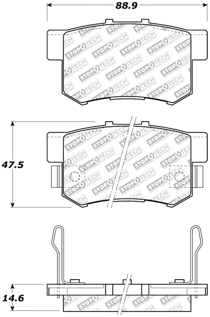 Stoptech Street Select Performance Brake Pads – Front And Rear Universal Fit 1