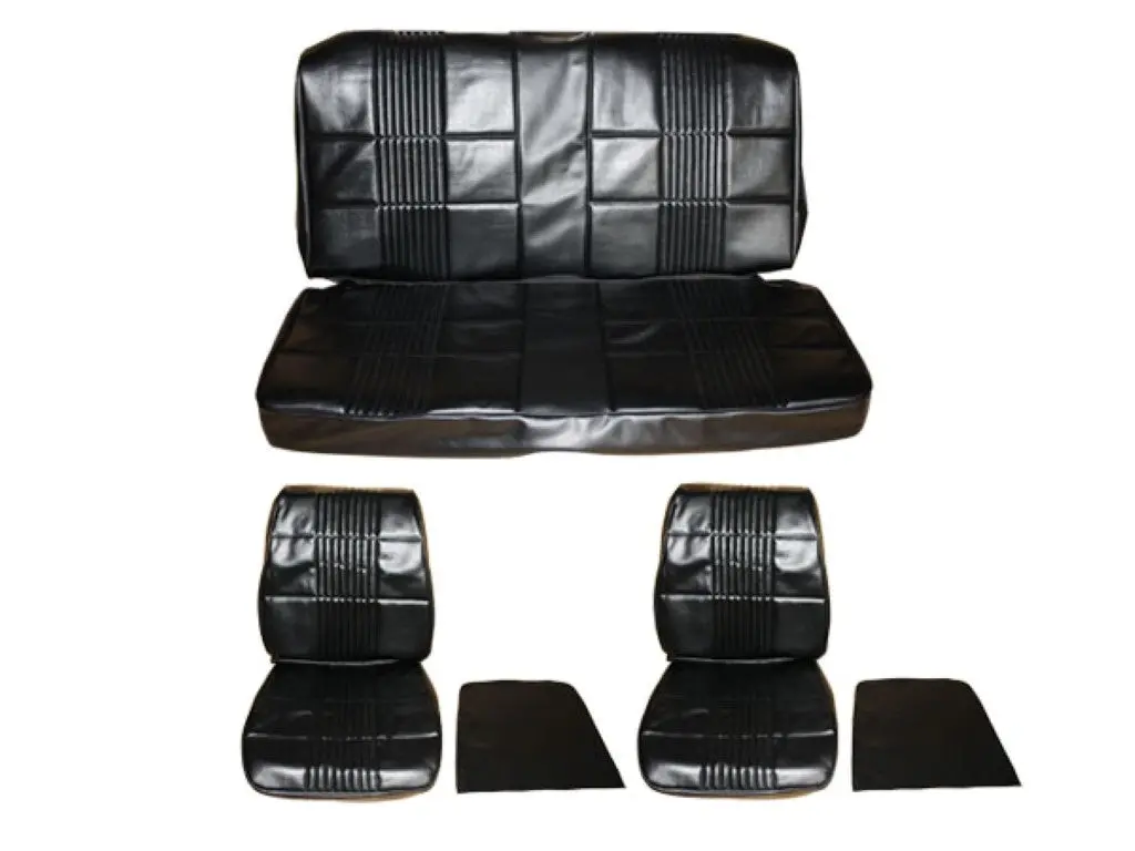 7701-Buk-C 1968 Coronet 500 R/T Front Bucket Rear Bench Seat Cover Set 1
