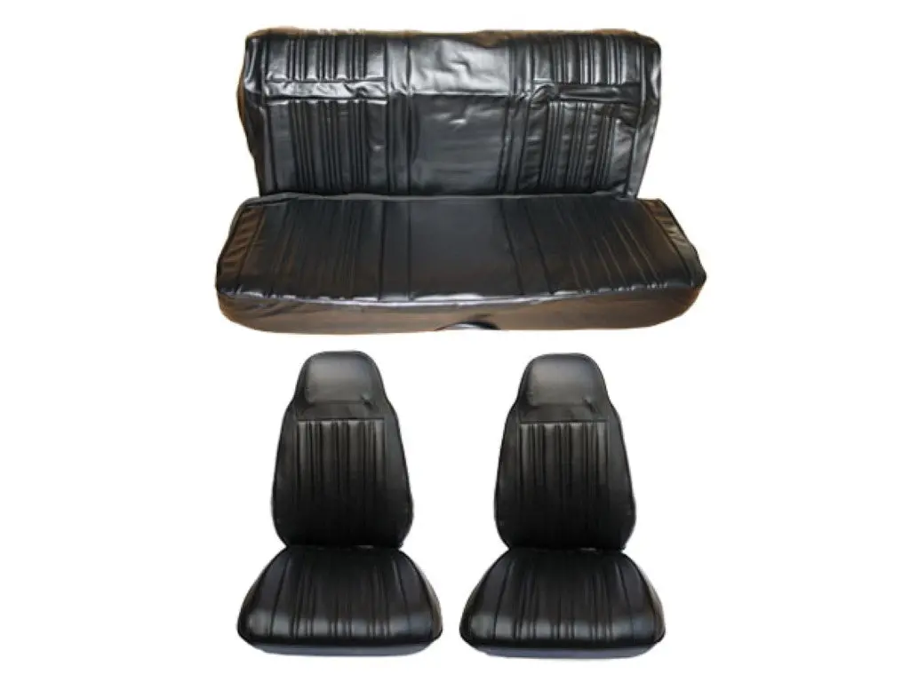 7710-Buk-C Mopar 1970 Coronet 500 R/T Superbee Front Bucket Rear Bench Seat Cover Set 1