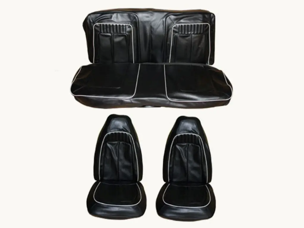 7715-Buk-C Mopar 1970 Roadrunner Gtx Satellite Front Bucket Rear Bench Seat Cover Set 1