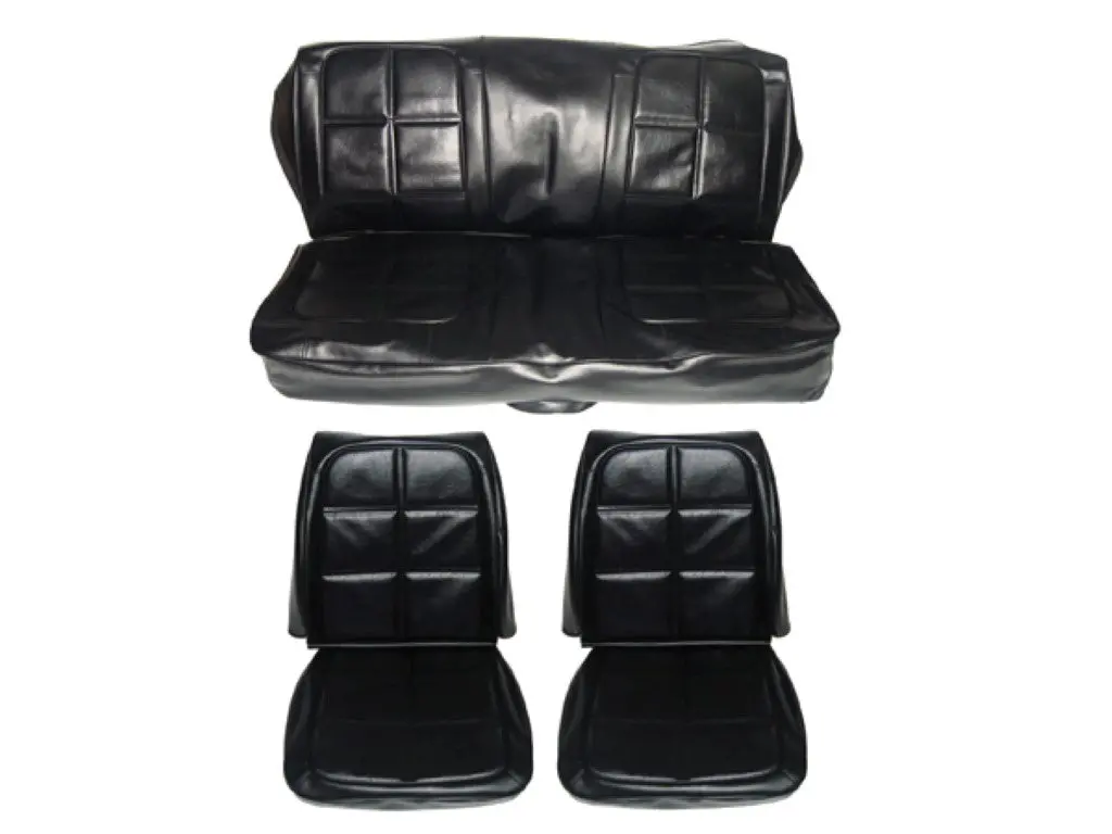 7720-Buk-C Mopar 1969 Charger Front Bucket Rear Bench Seat Cover Set 1