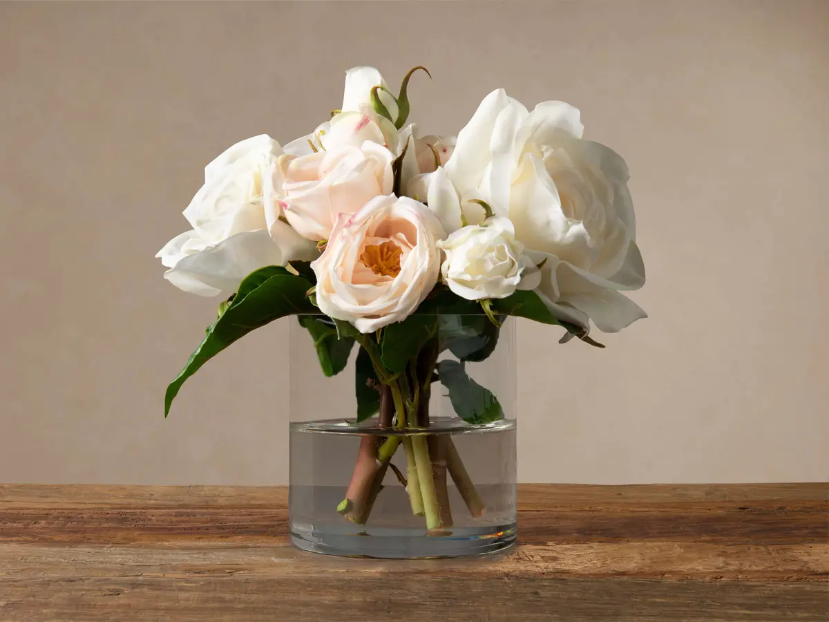 Faux Mixed Roses In Vase 1