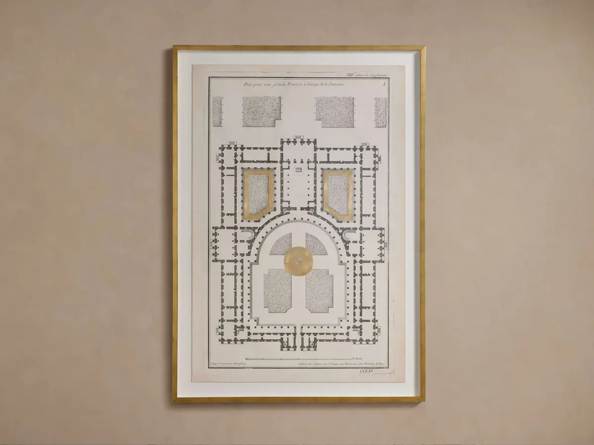 Gilded Geometry Framed Print I 1