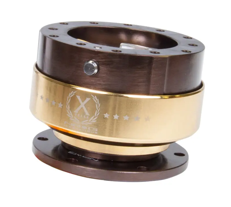 Nrg Quick Release Steering Hub – Gen 2.0 With Bronze Body And Chrome Gold Ring 2