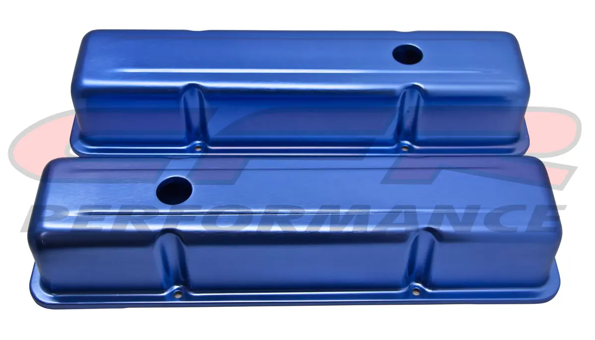 Aluminum Stamped Tall Valve Covers Chevy Sb 283-350 - Anodized Blue 1