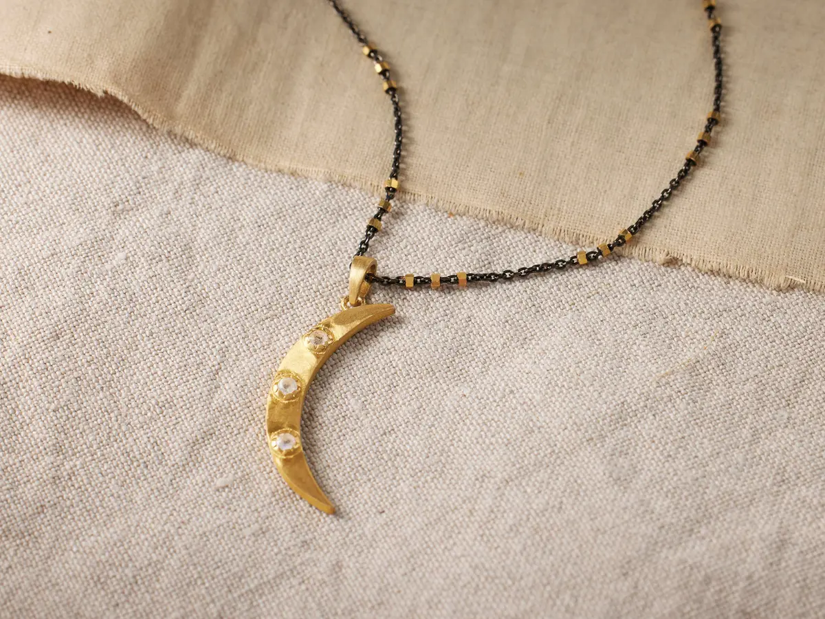 Crescent Moonstone Necklace 1