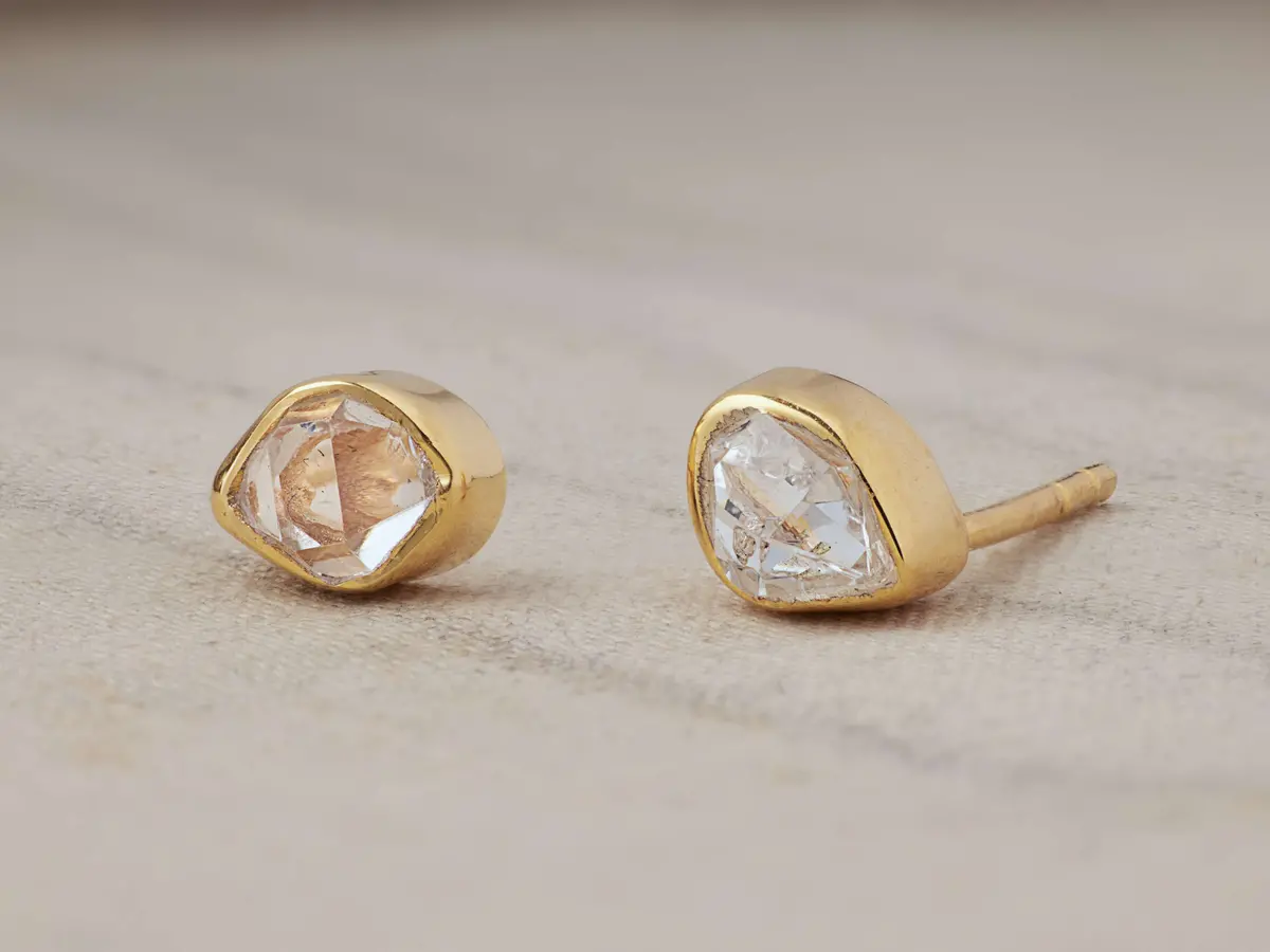 Darian Herk Diamond Bezel Stud Earrings 1