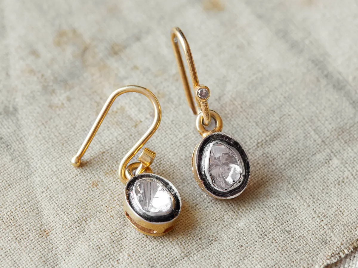 Polki Diamond Drop Earrings 1