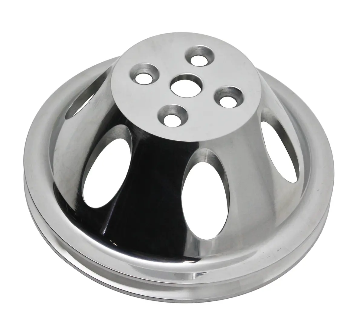 Chevy Big Block Polished Aluminum Water Pump Pulley - 1 Groove (Short) 1