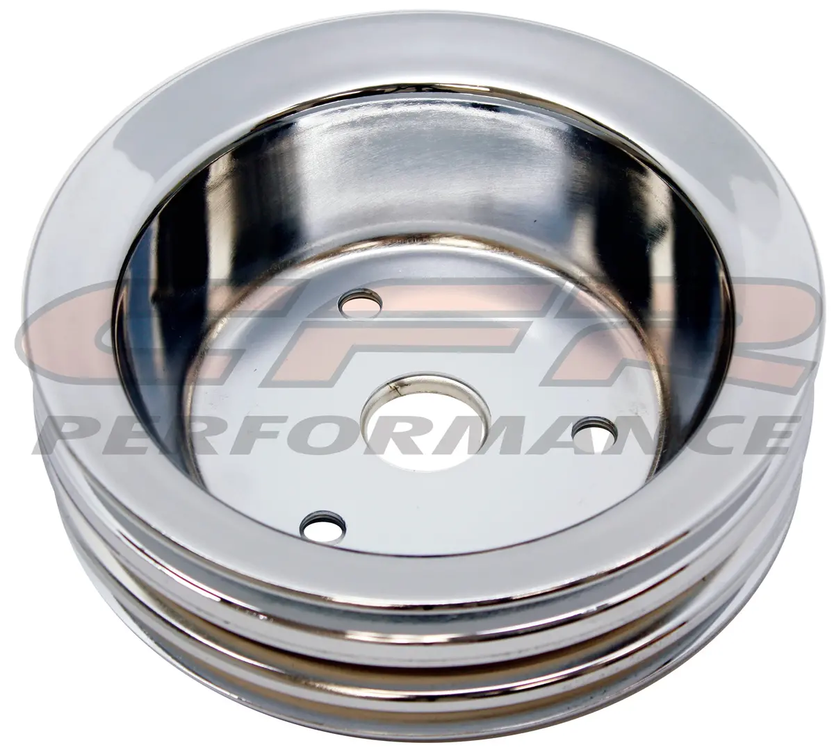 Chevy Small Block Crank Pulley 3 Groove (Swp) - Chrome Steel 1