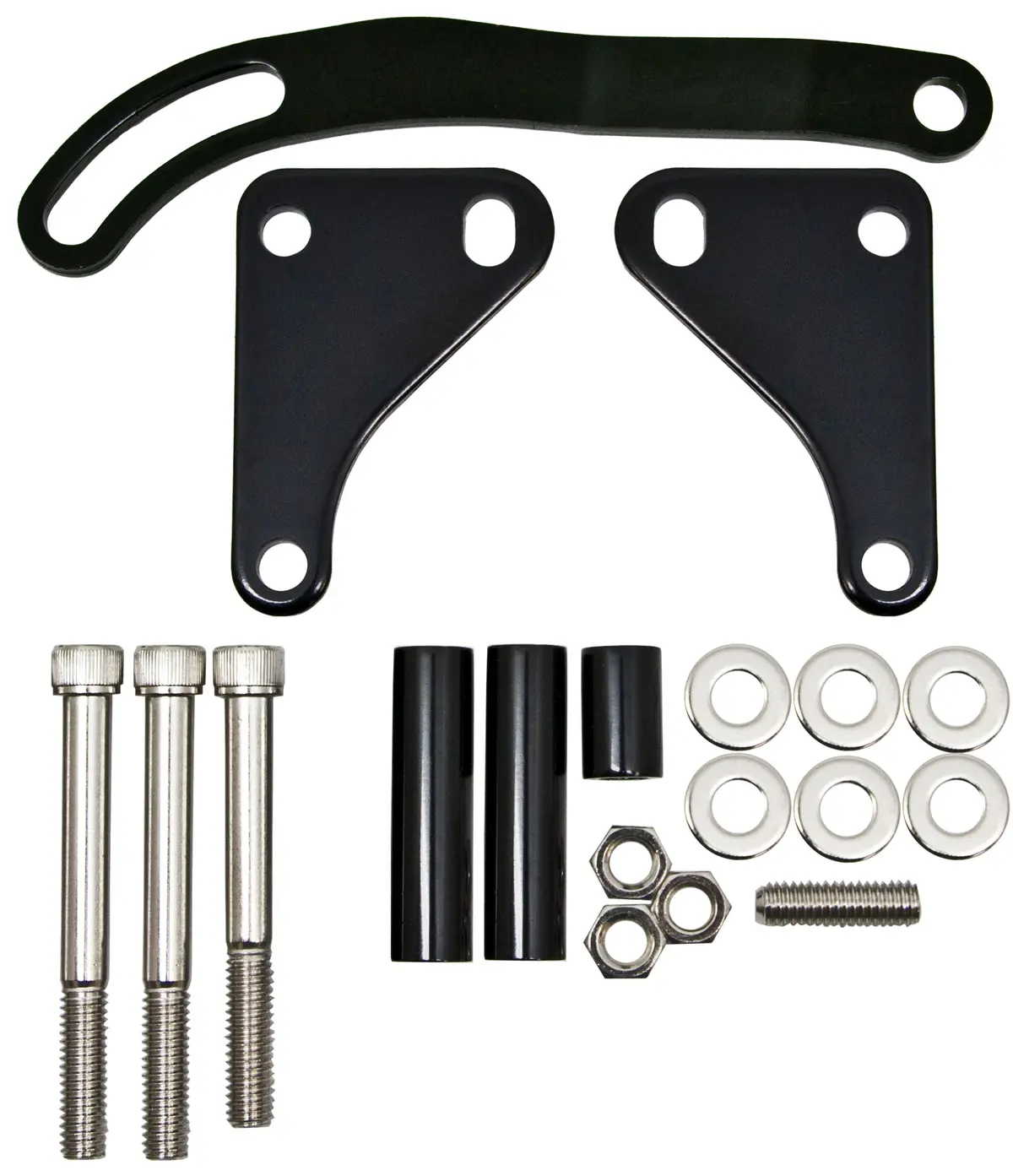Steel Power Steering Bracket Set Fits Chevy Small Block – Swp & Lwp – Black 1