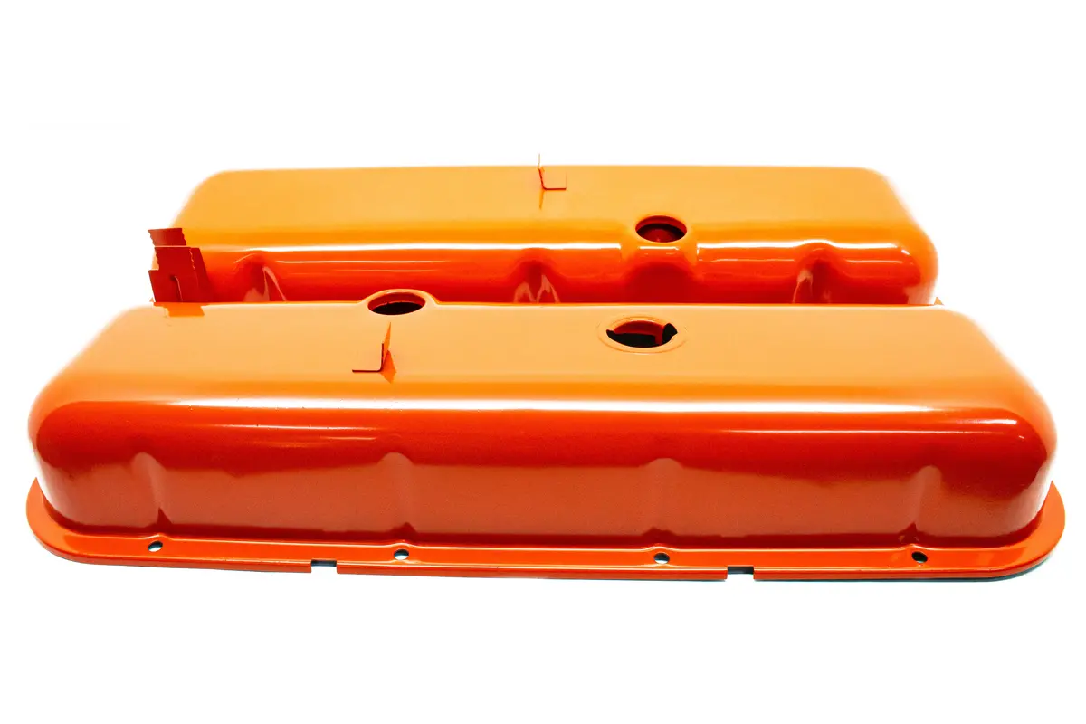 Steel 1965-72 Chevy Bb 396-427-454 Oem-Style Tall Valve Covers 1-2 Holes - Painted Orange 1