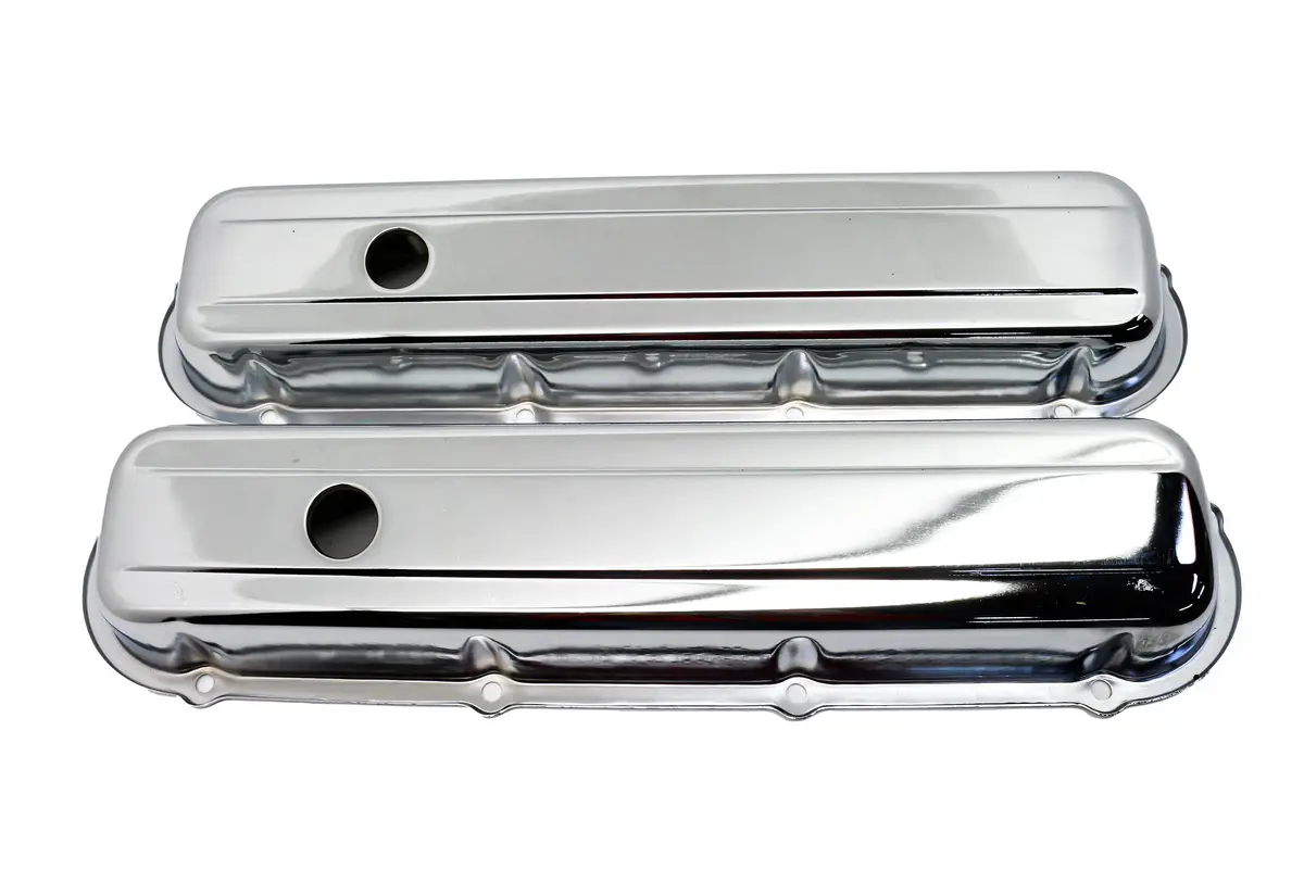 1968-84 Cadillac 368-425-472-500 V8 Valve Covers - Chrome 1