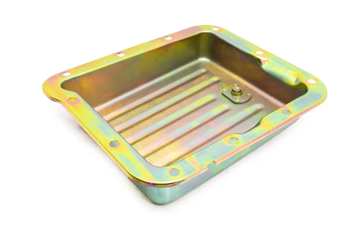 Steel Ford C4 Transmission Pan - Stock Capacity - Zinc (Case Fill Style) 1